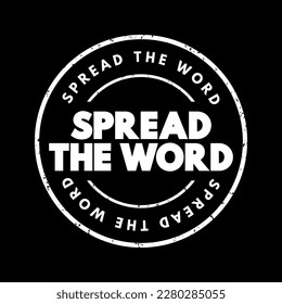 Spread The Word text stamp, concept background