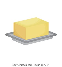 spreadable butter on base isolated over white background. vector illustration