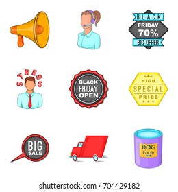 Spreader icons set. Cartoon set of 9 spreader vector icons for web isolated on white background