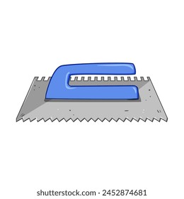 spreader notched trowel cartoon. surface smooth, leveling building, diy home spreader notched trowel sign. isolated symbol vector illustration