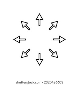 Spreading Arrow. Expansion, Symbol of All Directions.