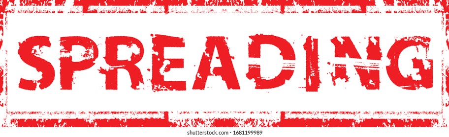 Spreading Covid-19 . Red Grunge Stamp. Vector