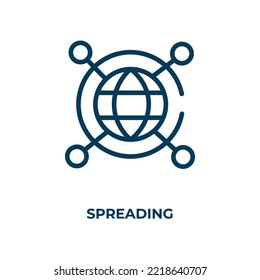Spreading icon. Linear vector illustration. Outline spreading icon vector. Thin line symbol for use on web and mobile apps, logo, print media.
