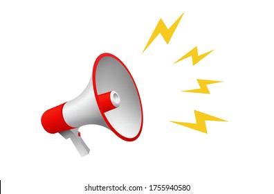 Spreading information fast and loud. Megaphone icon design. Vector illustration.