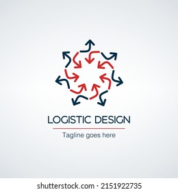 Das Symbol für äußere Pfeile breitet sich aus. Logo-Design-Vorlage für die Verteilung von Pfeilen. Stock-Vektorgrafik einzeln auf weißem Hintergrund.