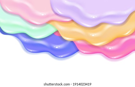 Spreading paint, varnish, caramel or jam.
Slime vector texture.Stylish acrylic or watercolor liquid layered colorful painting concept.