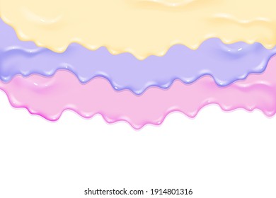 Spreading paint, varnish, caramel or jam.
Slime vector texture.Stylish acrylic or watercolor liquid layered colorful painting concept.