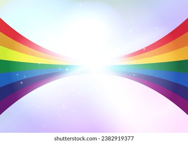 Spreading rainbow color abstract wave background