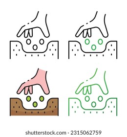 Spreading seeds icon design in four variation color