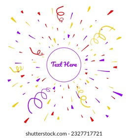 spreads colorful ribbon confetti decoration