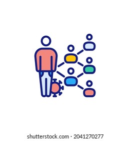 Spreads From Person to Person icon in vector. Logotype