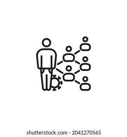 Spreads From Person to Person icon in vector. Logotype