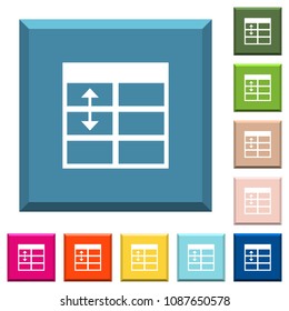 Spreadsheet adjust table row height white icons on edged square buttons in various trendy colors