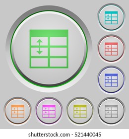 Spreadsheet adjust table row height color icons on sunk push buttons