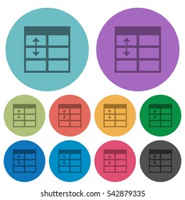 Spreadsheet adjust table row height darker flat icons on color round background