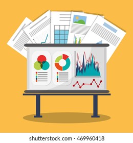 Spreadsheet board document infographic icon. Colorful design. Vector illustration