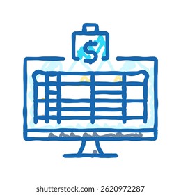 planilha orçamento planejamento de orçamento ícone do doodle esboçar vetor. planilha orçamento planejamento sinal. símbolo isolado ilustração