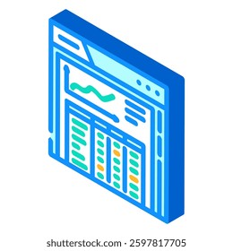 spreadsheet budgeting budget planning isometric icon vector. spreadsheet budgeting budget planning sign. isolated symbol illustration