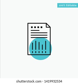 Spreadsheet, Business, Data, Financial, Graph, Paper, Report turquoise highlight circle point Vector icon