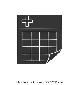 Tabellenkalkulationssymbol Silhouette Illustration. Mathematik Vektor Grafik Piktogramm Symbol Clip Art. Doodle Sketch Black Sign.