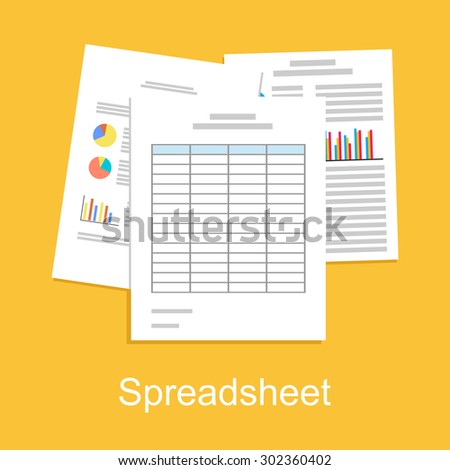 Spreadsheet concept illustration. Business background.