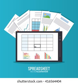 Spreadsheet design, business and infographic concept, 