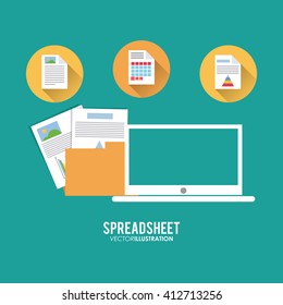 Spreadsheet design, technology and infographic concept