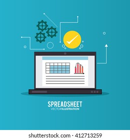 Spreadsheet design, technology and infographic concept