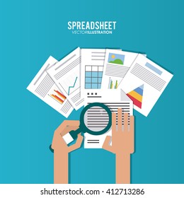 Spreadsheet design, technology and infographic concept