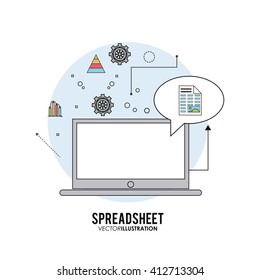 Spreadsheet design, technology and infographic concept