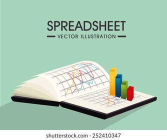 Spreadsheet design, vector illustration.