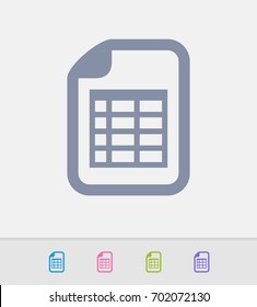 Spreadsheet Document - Granite Icons. A professional, pixel-perfect icon designed on a 32x32 pixel grid and redesigned on a 16x16 pixel grid for very small sizes.