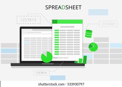 The spreadsheet document icon illustrator