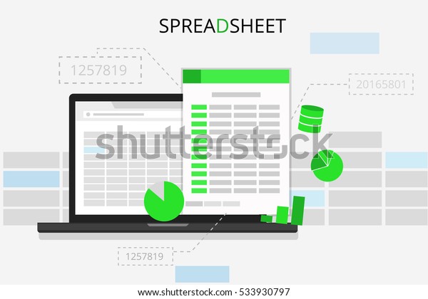 The spreadsheet
document icon illustrator