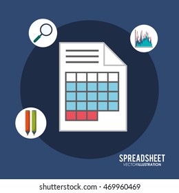 Spreadsheet document infographic icon. Colorful design. Vector illustration