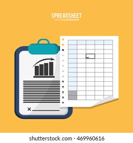 Spreadsheet document infographic icon. Colorful design. Vector illustration