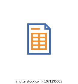 spreadsheet document paper outline icon. isolated note paper icon in thin line style for graphic and web design. Simple flat symbol Pixel Perfect vector Illustration.