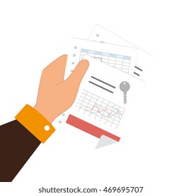 spreadsheet file data financial statistics table bars graph vector illustration isolated
