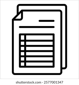 Spreadsheet File Icon Element For Design