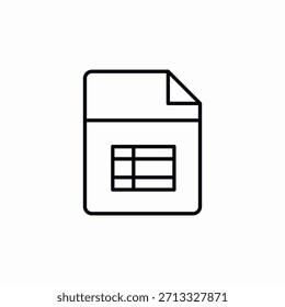spreadsheet file icon sign vector