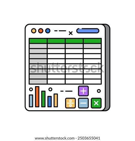 Spreadsheet Fill Color Icon, Vector illustration