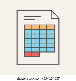 Spreadsheet Flat Web Icon