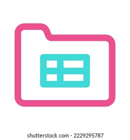 Spreadsheet Folder Icon Two Tone