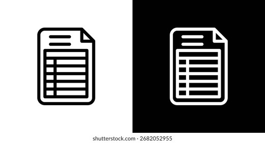 Spreadsheet icon design elements. icons for app or web
