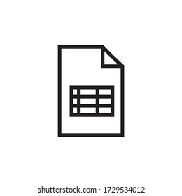 Spreadsheet icon design isolated on white background