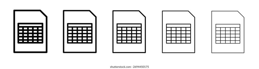 Spreadsheet icon design, logo, app, UI. Vector illustration, EPS