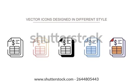 Spreadsheet icon design with white background stock illustration