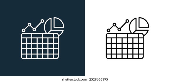 spreadsheet icon isolated on white and black colors. spreadsheet outline linear vector icon from productivity collection for mobile apps, web and ui.