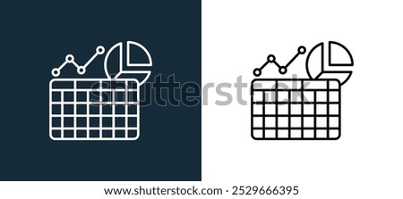 spreadsheet icon isolated on white and black colors. spreadsheet outline linear vector icon from productivity collection for mobile apps, web and ui.