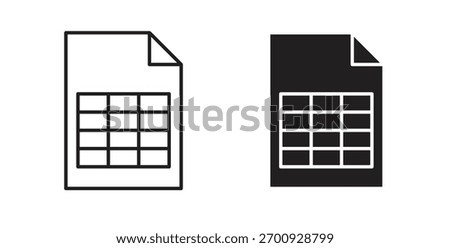 Spreadsheet icon line. eps 10 vector illustration